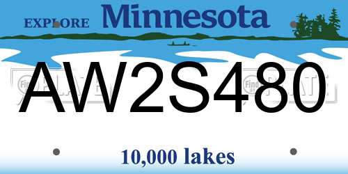 AW2S480 Minnesota License Plate