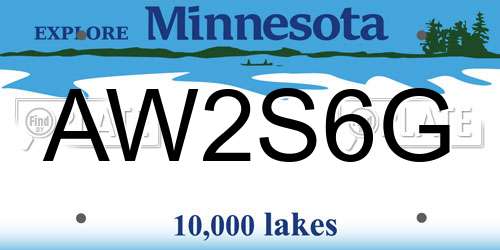 AW2S6G Minnesota License Plate