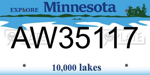 AW35117 Minnesota License Plate