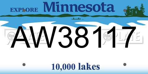 AW38117 Minnesota License Plate