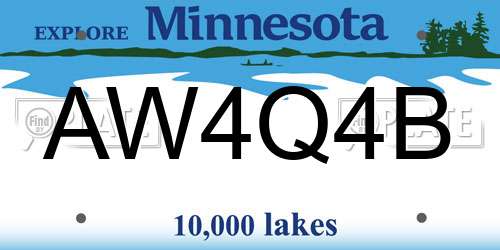 AW4Q4B Minnesota License Plate