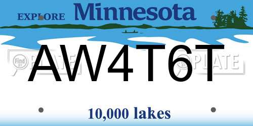 AW4T6T Minnesota License Plate