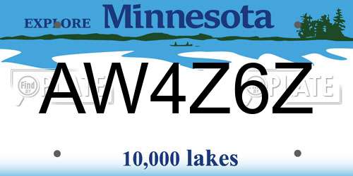 AW4Z6Z Minnesota License Plate