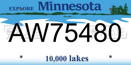 AW75480 Minnesota License Plate