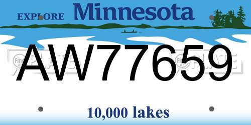 AW77659 Minnesota License Plate