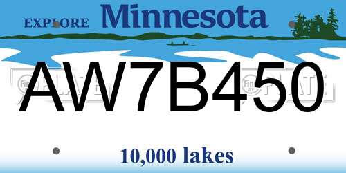 AW7B450 Minnesota License Plate