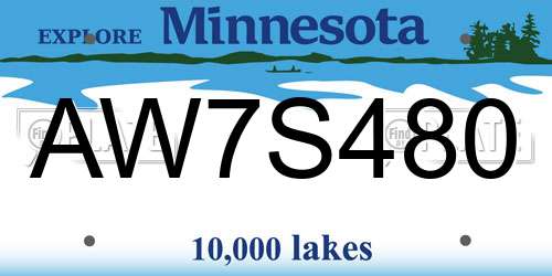 AW7S480 Minnesota License Plate