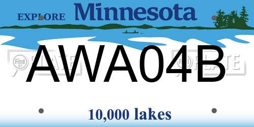 AWA04B Minnesota License Plate