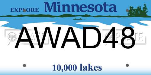 AWAD48 Minnesota License Plate