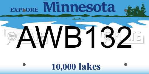 AWB132 Minnesota License Plate