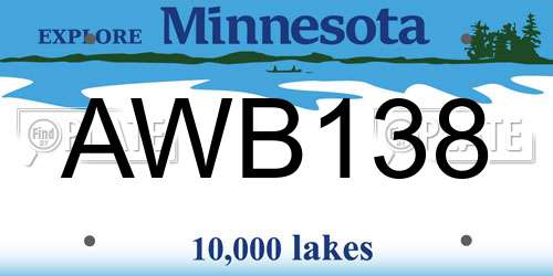 AWB138 Minnesota License Plate