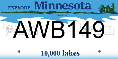 AWB149 Minnesota License Plate