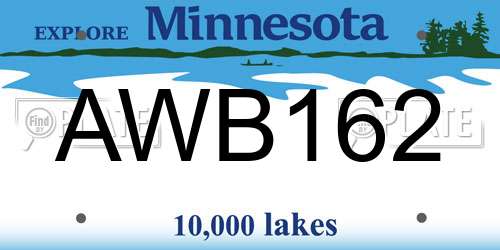 AWB162 Minnesota License Plate
