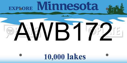 AWB172 Minnesota License Plate