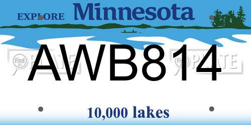 AWB814 Minnesota License Plate