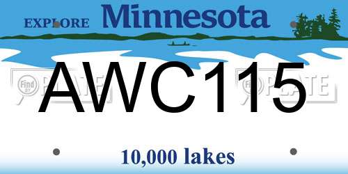 AWC115 Minnesota License Plate