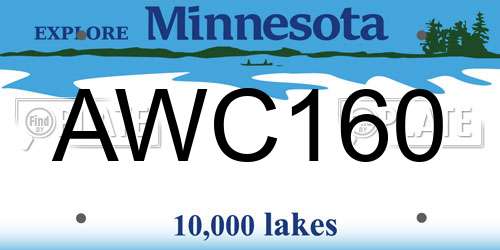 AWC160 Minnesota License Plate