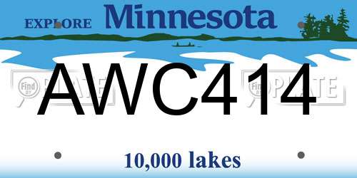 AWC414 Minnesota License Plate