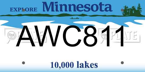 AWC811 Minnesota License Plate