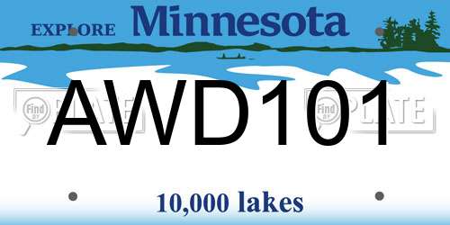 AWD101 Minnesota License Plate