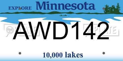 AWD142 Minnesota License Plate
