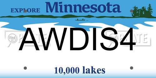 AWDIS4 Minnesota License Plate