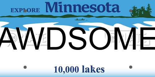 AWDSOME Minnesota License Plate