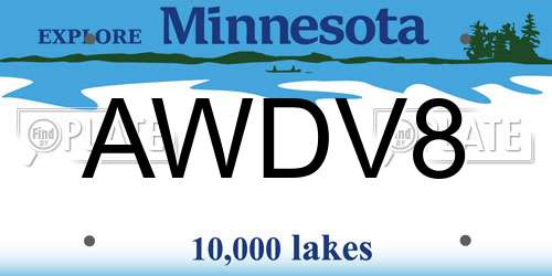 AWDV8 Minnesota License Plate
