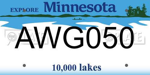 AWG050 Minnesota License Plate