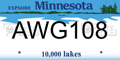 AWG108 Minnesota License Plate