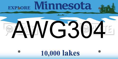 AWG304 Minnesota License Plate