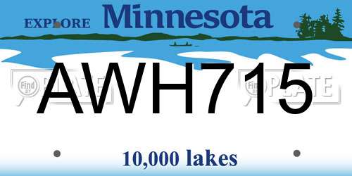 AWH715 Minnesota License Plate