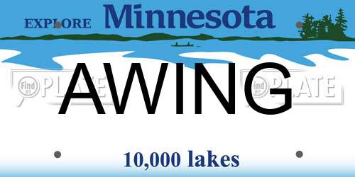 AWING Minnesota License Plate