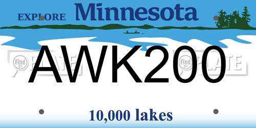AWK200 Minnesota License Plate