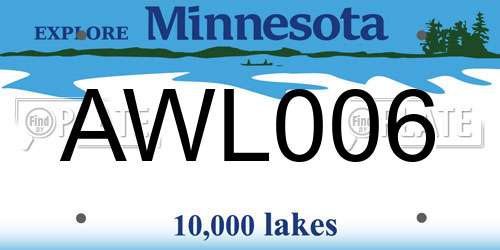 AWL006 Minnesota License Plate