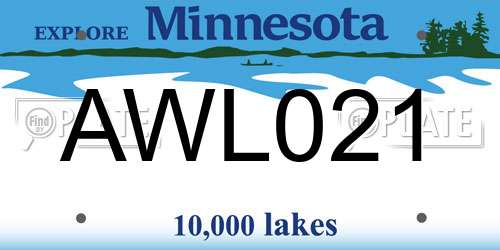 AWL021 Minnesota License Plate