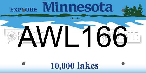 AWL166 Minnesota License Plate