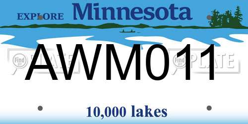 AWM011 Minnesota License Plate