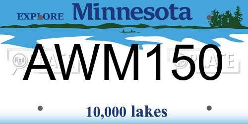 AWM150 Minnesota License Plate