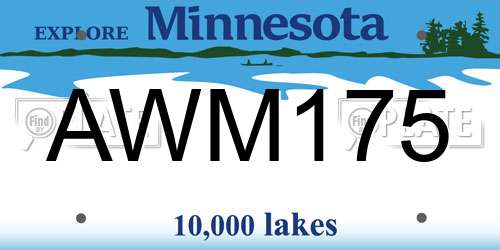 AWM175 Minnesota License Plate