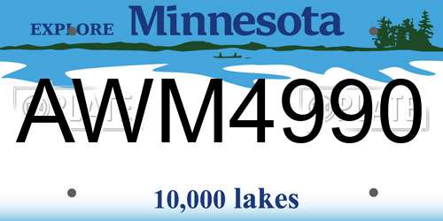 AWM4990 Minnesota License Plate