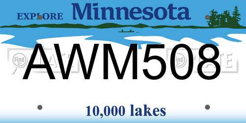 AWM508 Minnesota License Plate