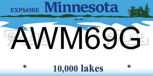 AWM69G Minnesota License Plate