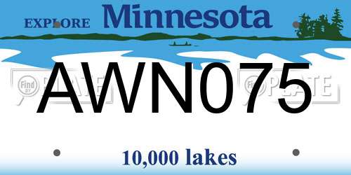 AWN075 Minnesota License Plate