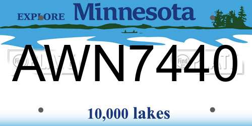 AWN7440 Minnesota License Plate