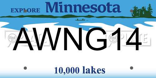 AWNG14 Minnesota License Plate