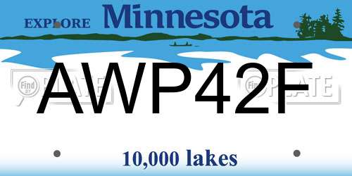 AWP42F Minnesota License Plate