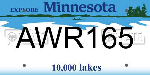 AWR165 Minnesota License Plate