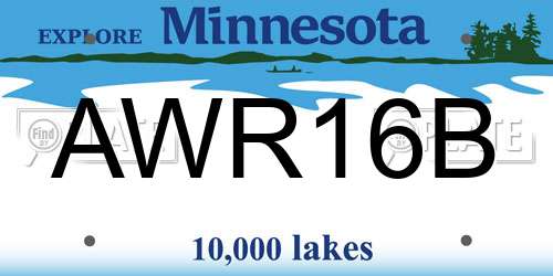 AWR16B Minnesota License Plate