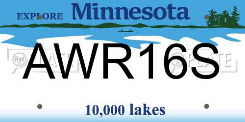 AWR16S Minnesota License Plate